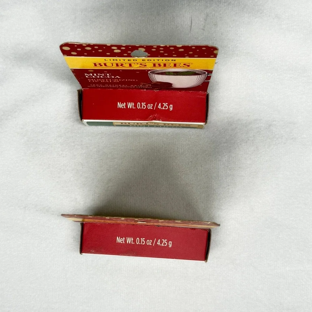 2X Burt's Bees Lip Balm Limited Edition Mint Cocoa Moisturizing 0.15oz New
